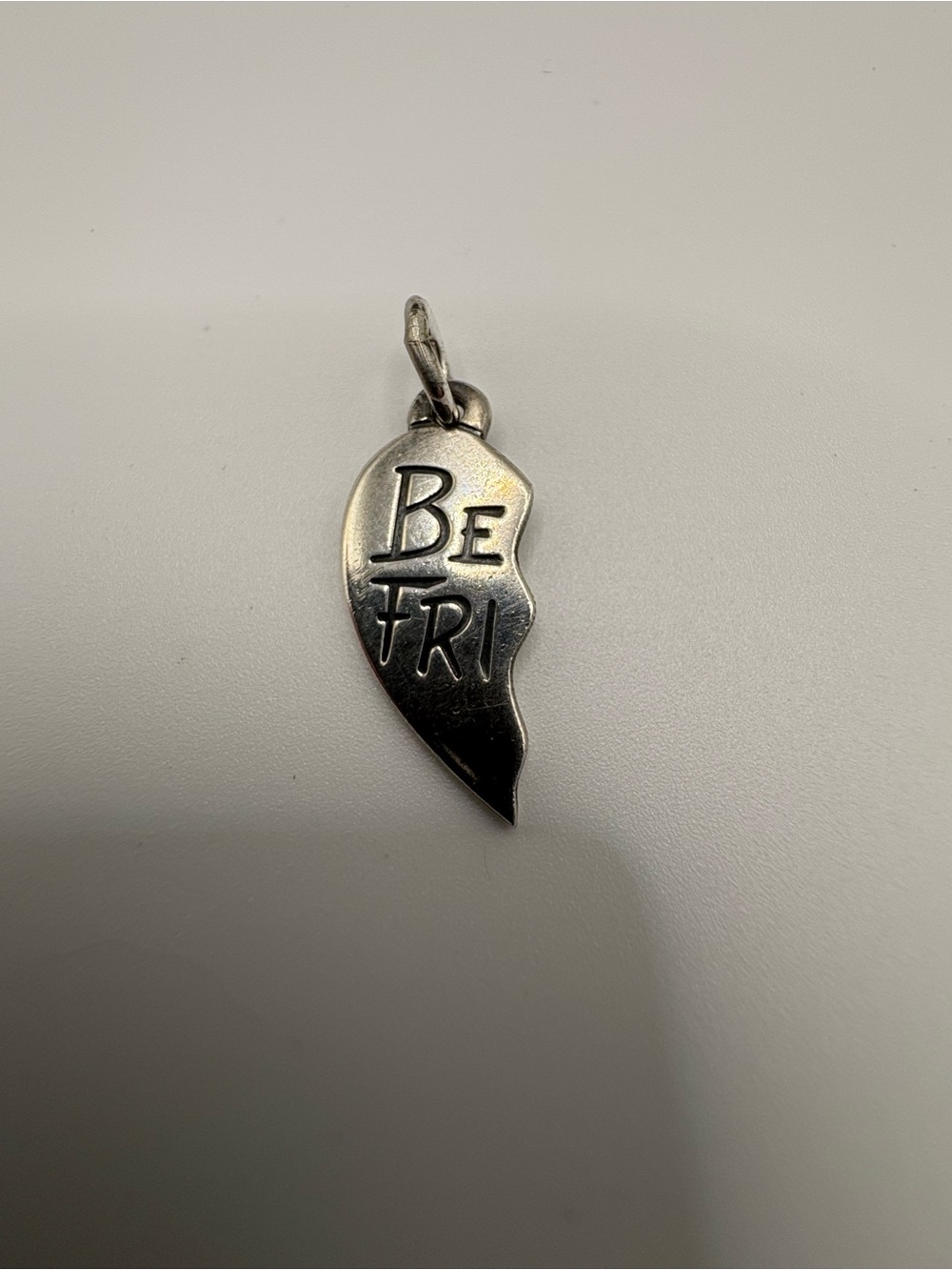 James Avery Silver 'Be Fri' Heart Half Friendship Charm